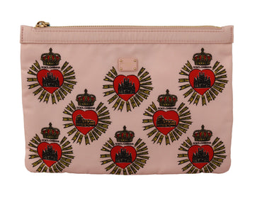 Clutch Pink D&G Logo Devotion Heart Toiletry Pouch Wallet