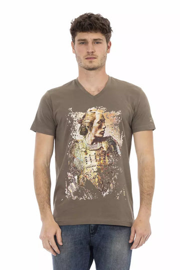 Brown Cotton Men's T-Shirt