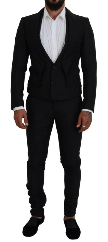 Black Polyester Men 2 Piece MARTINI Suit