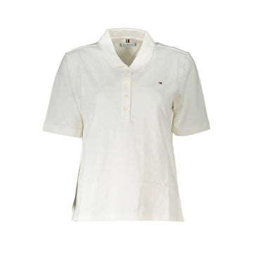 White Cotton Women Polo Shirt