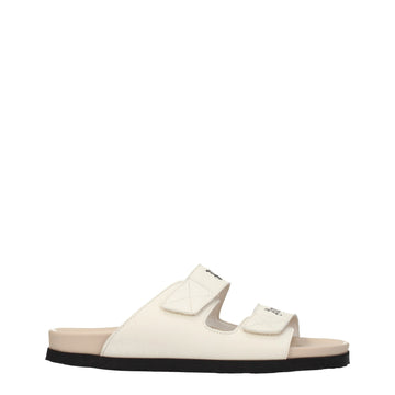 Beige Leather Slippers Sandals