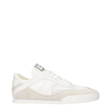 White Fabric Low Tops