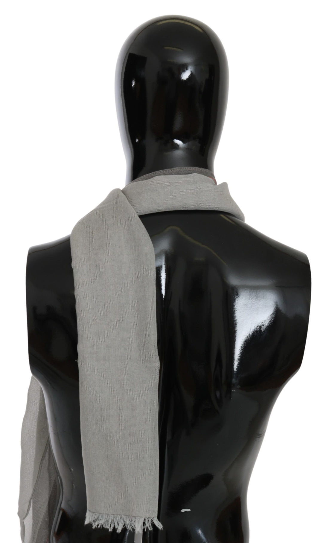 Gray Fringe Neck Wrap Cotton Scarf