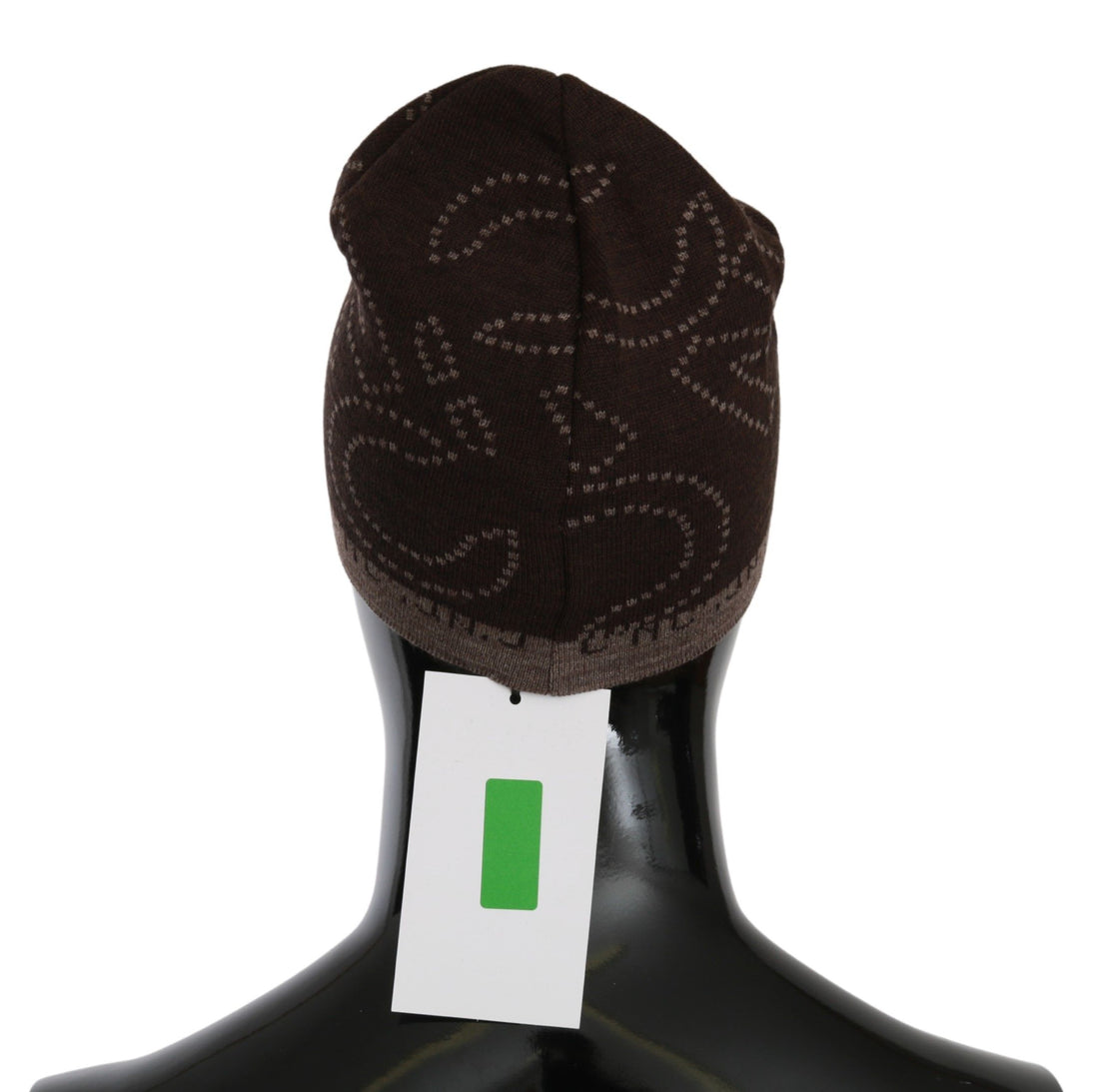 Beanie Brown Wool Blend Branded Hat