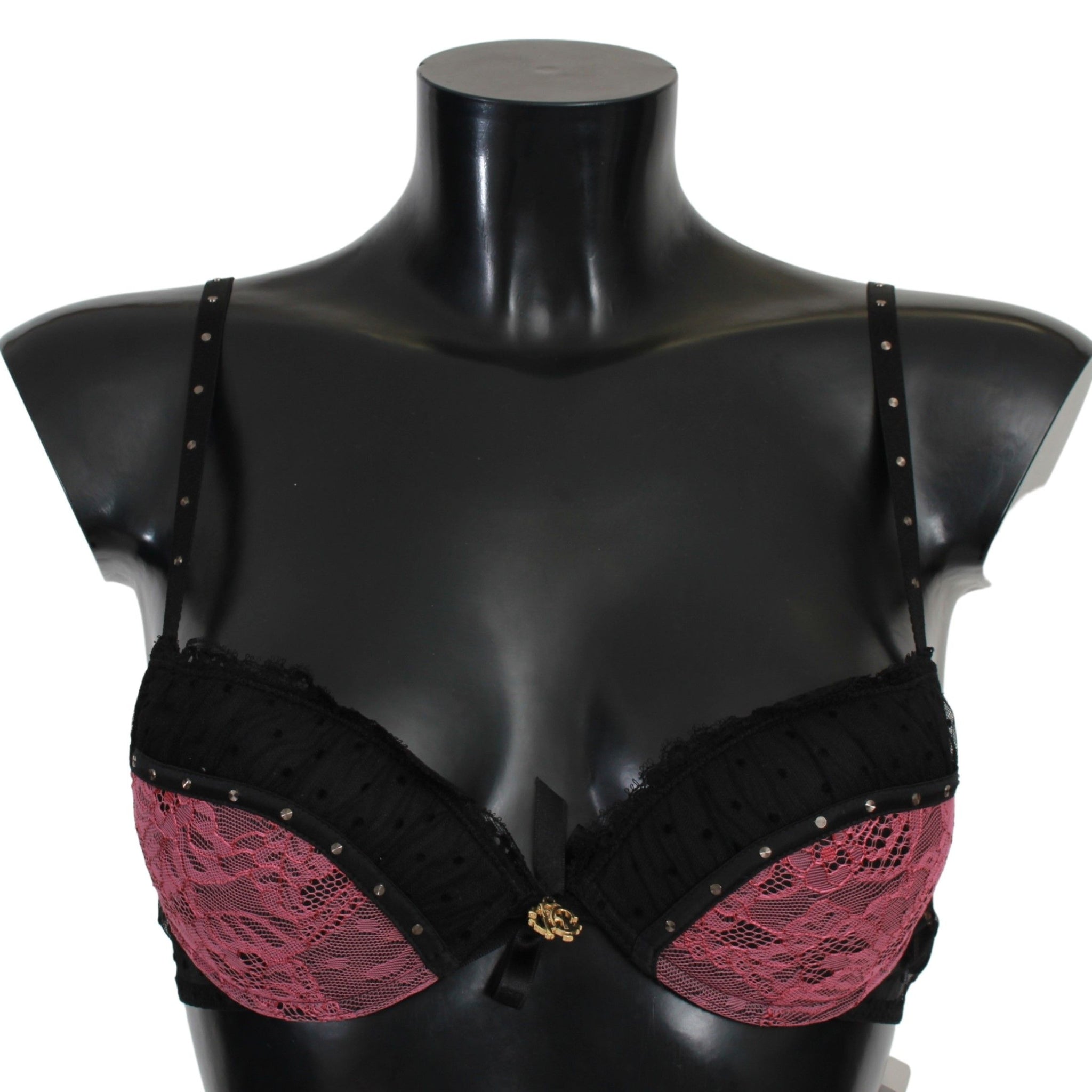 Black Pink Lace Push Up Bra Underwear
