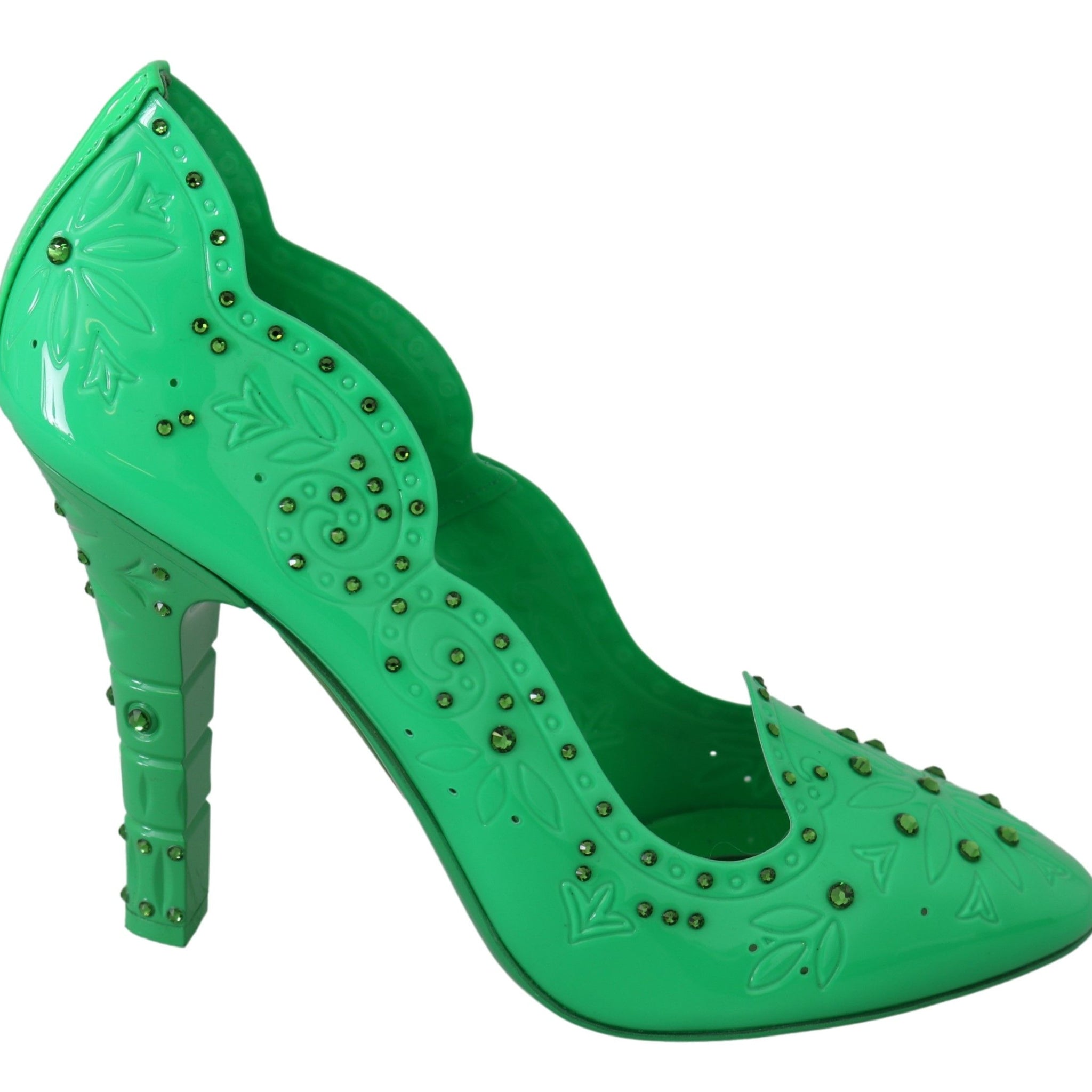 Green Crystal Floral Heels CINDERELLA Shoes
