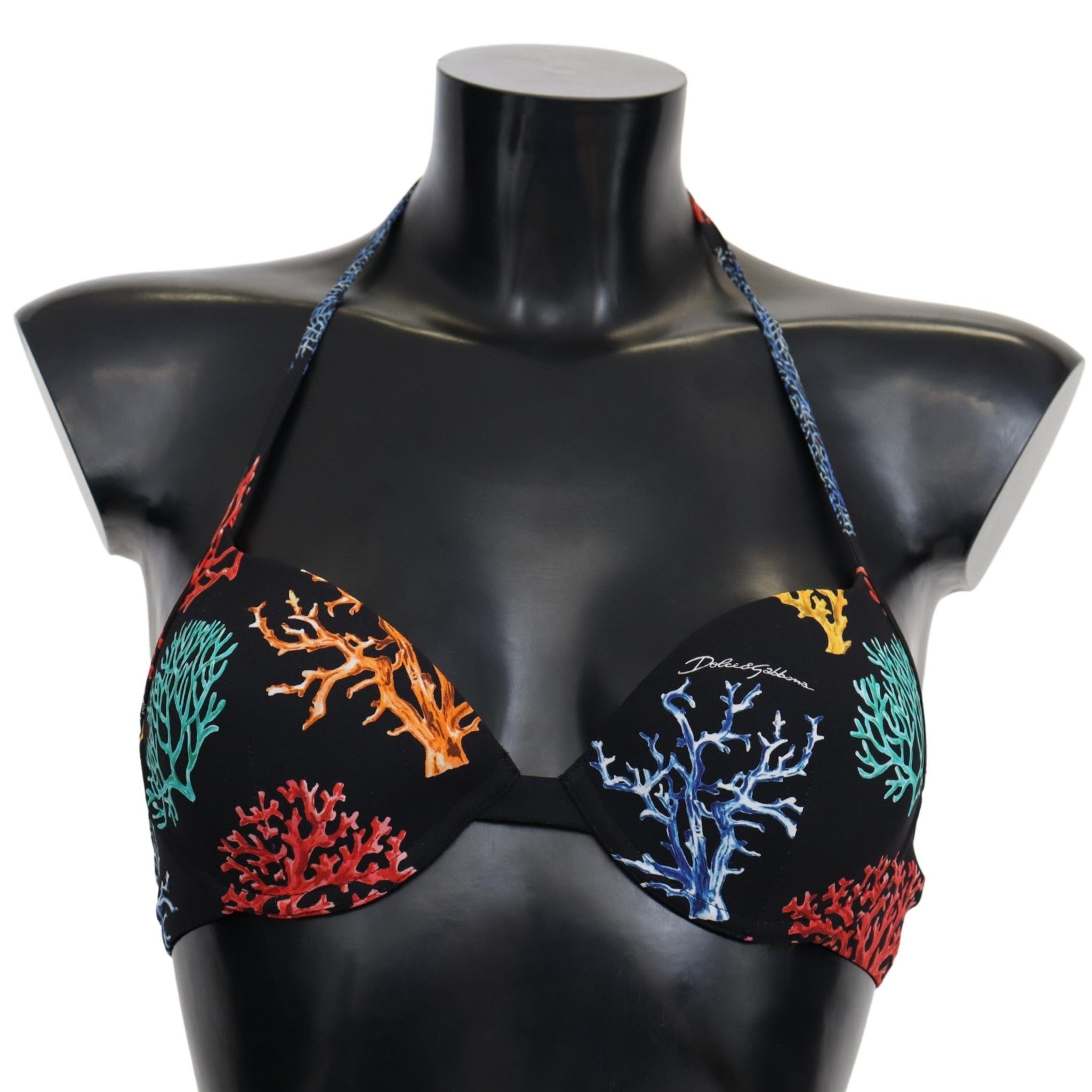 Black Corals Print Women Beachwear Bikini Tops