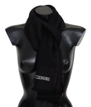 Black 100% Wool Unisex Neck Wrap Scarf