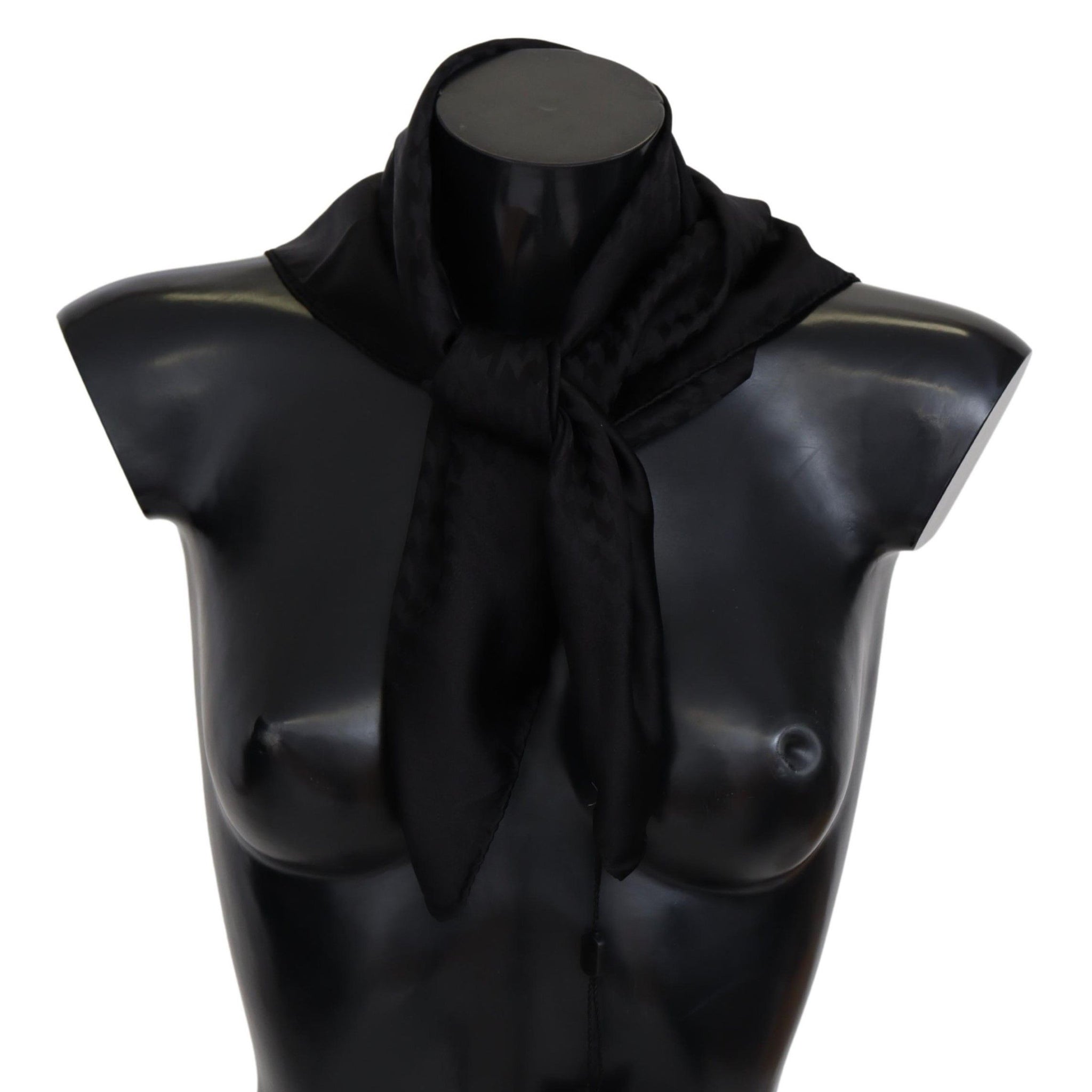 Black Wool Knit Unisex Neck Wrap Shawl Scarf