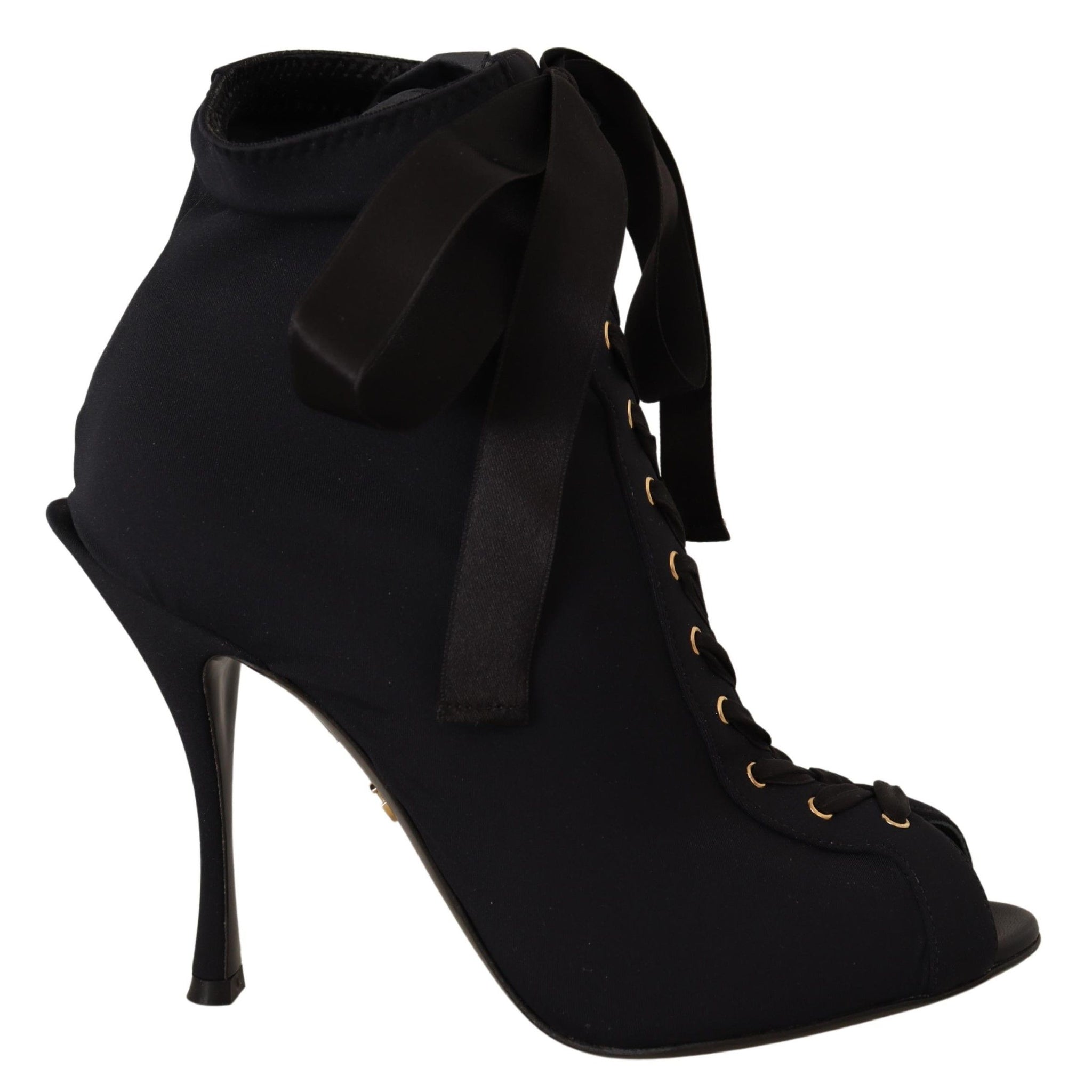Black Stretch Short Ankle Boots Shoes