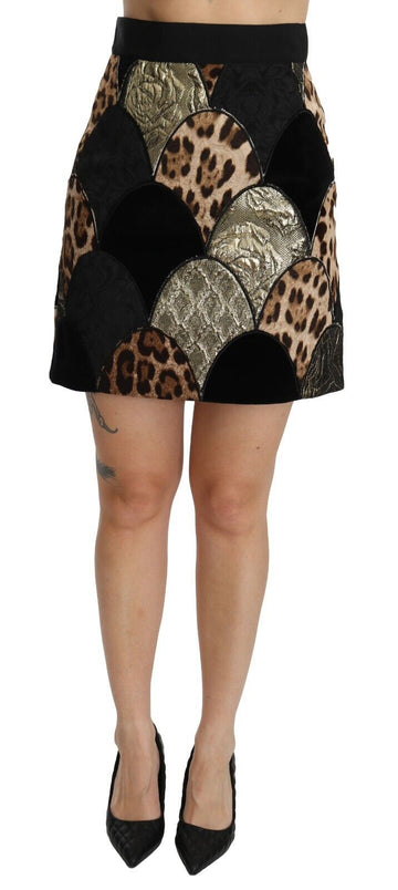 Multicolor Leopard Print High Waist Mini Skirt