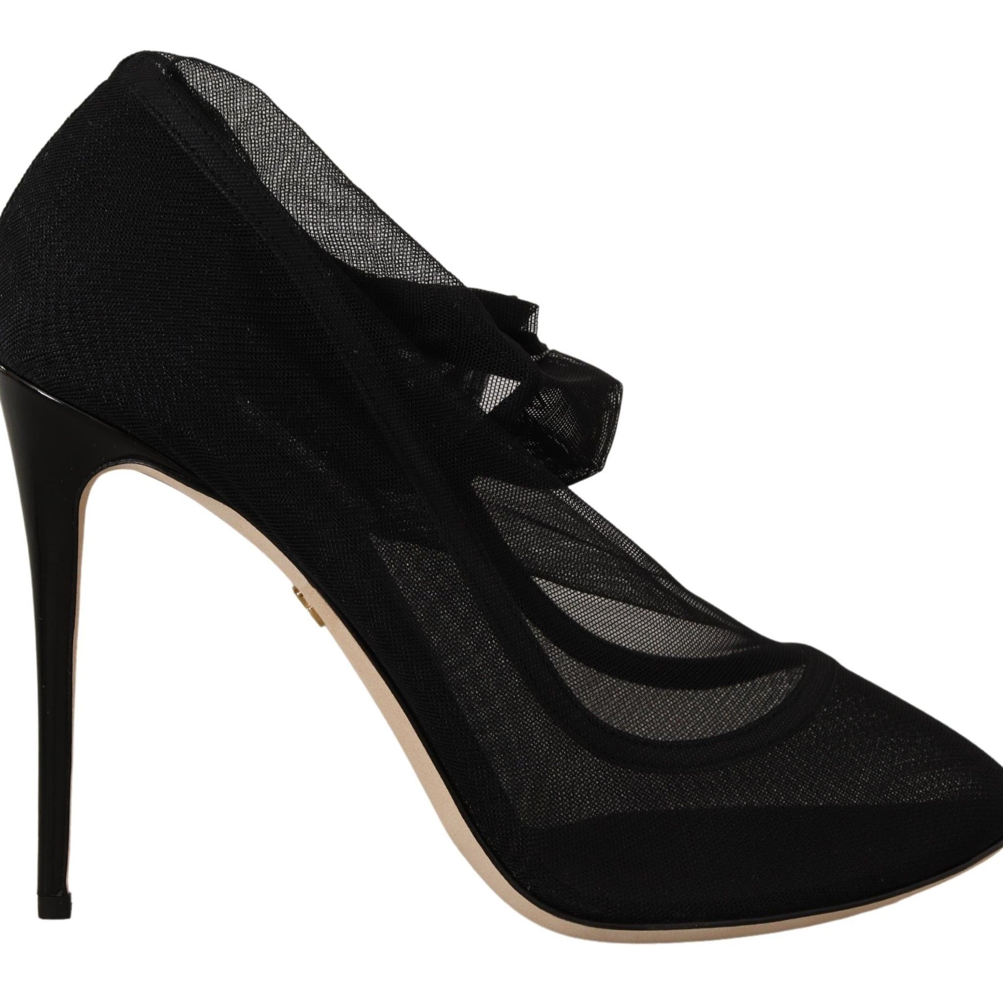 Black Stretch Tulle Stretch Boots Shoes