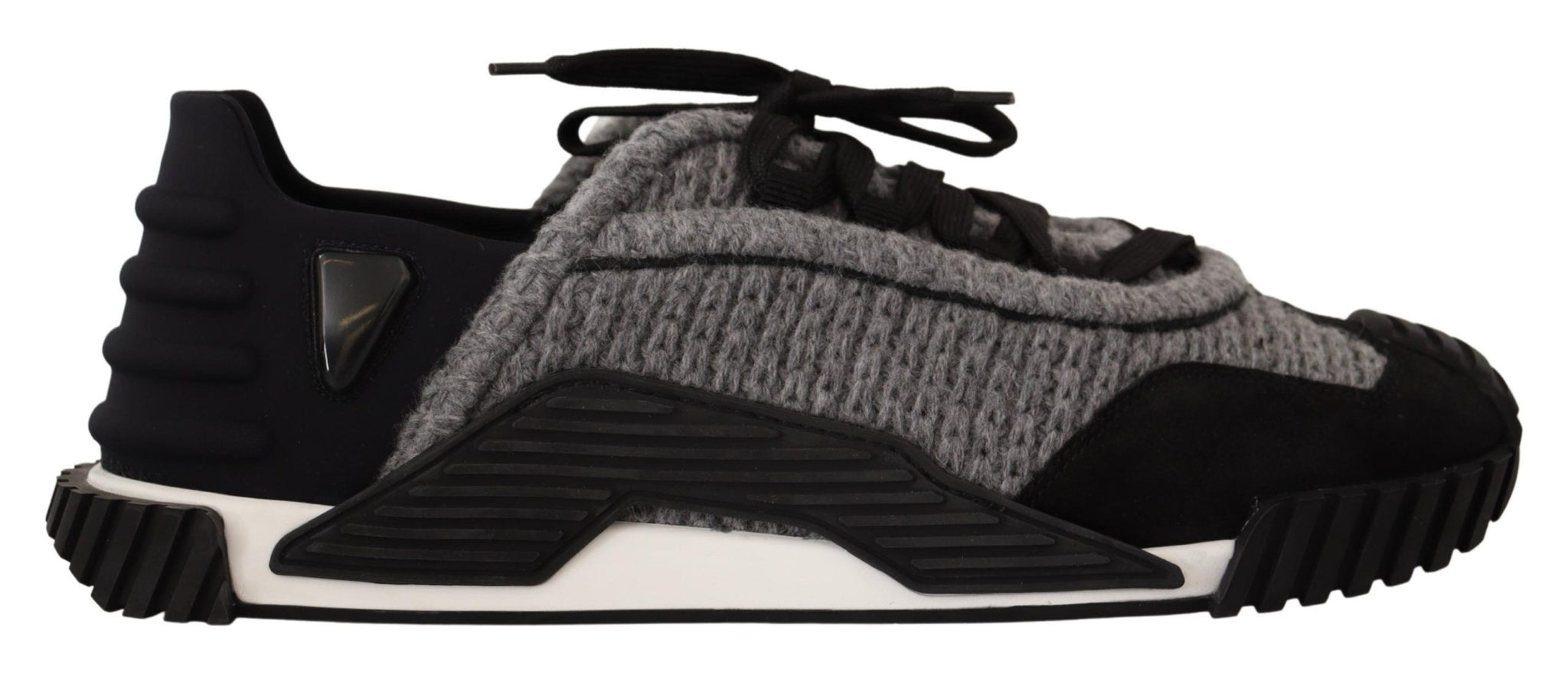 Black Gray Fabric Lace Up NS1 Sneakers Shoes