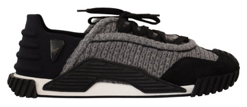 Black Gray Fabric Lace Up NS1 Sneakers Shoes