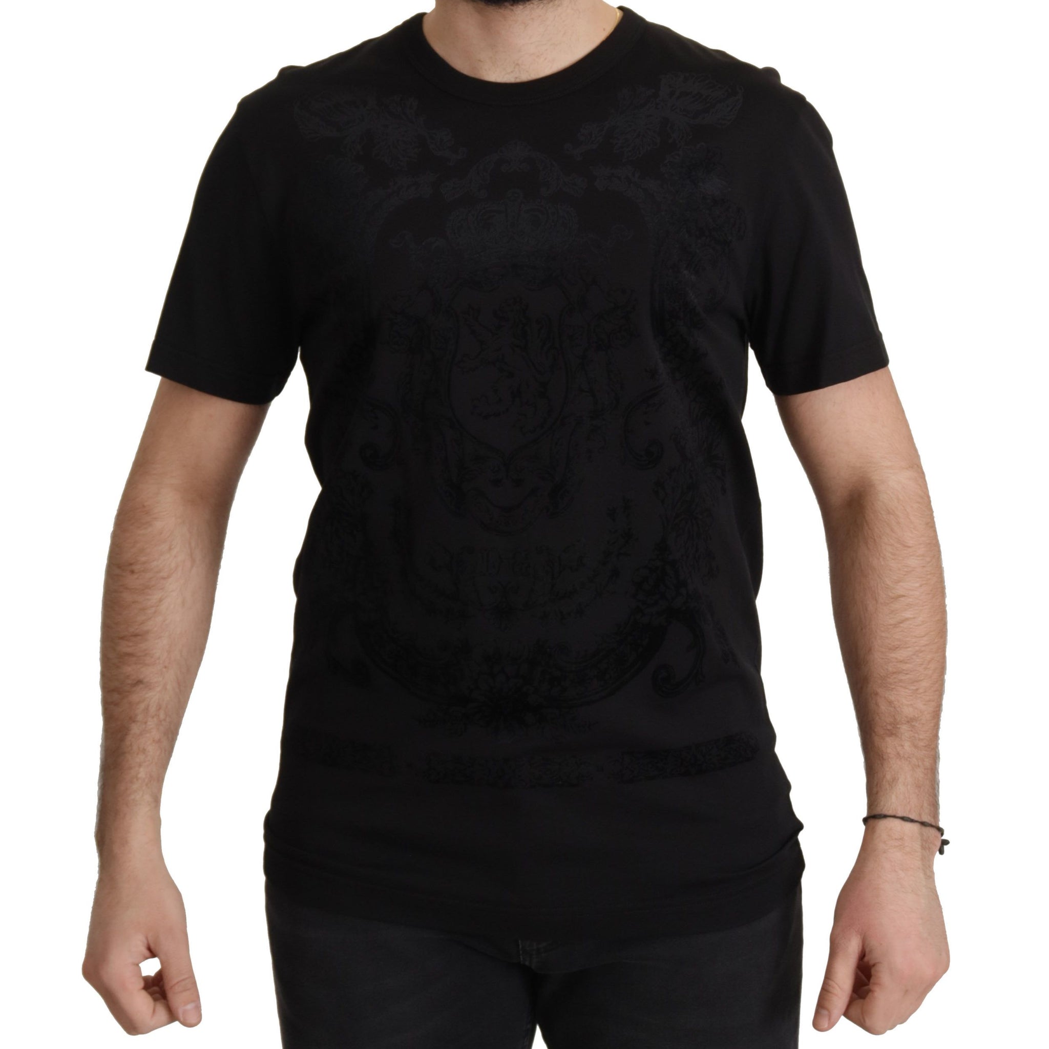 Black DG Baroque Cotton Crewneck T-shirt