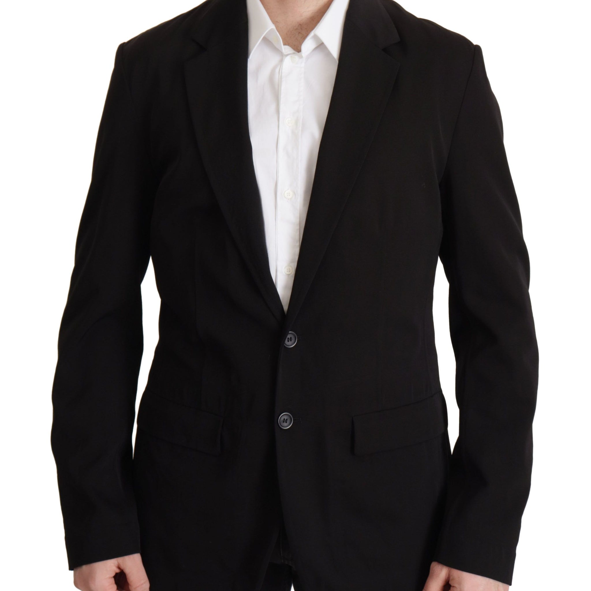Black Wool Single Breasted Coat Blazer