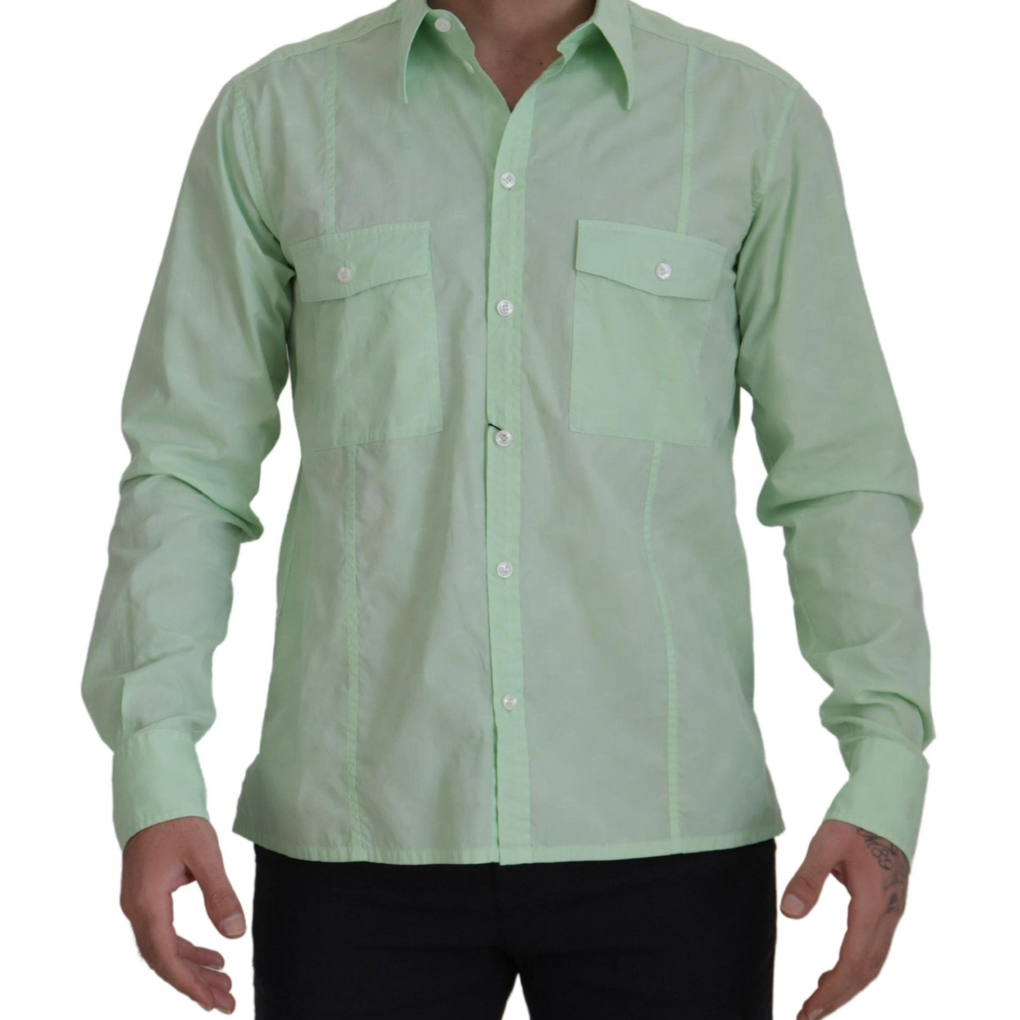 Mint Green Long Sleeves Button Down Shirt