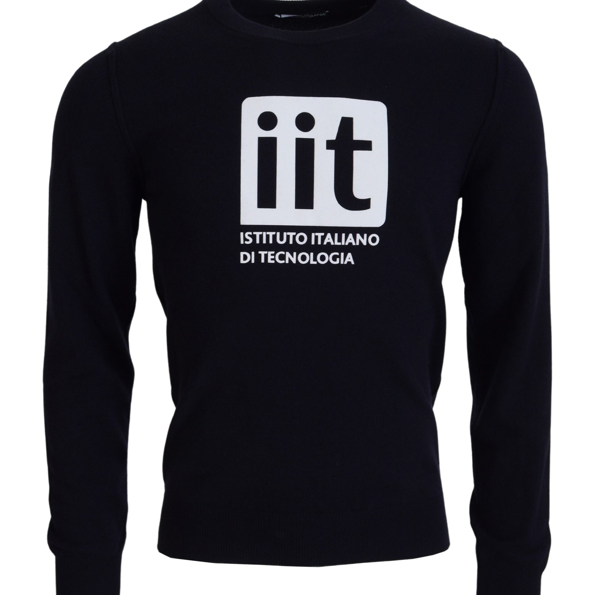 Blue Cashmere iit Print Pullover Sweater