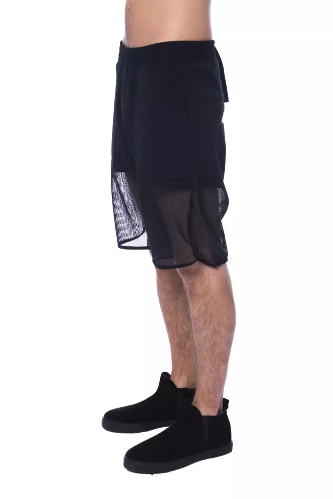 Black Polyester Men's Short