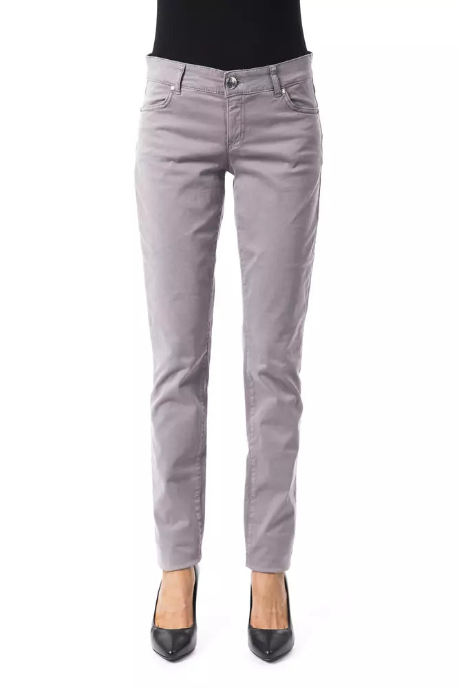 Gray Cotton Women Jeans
