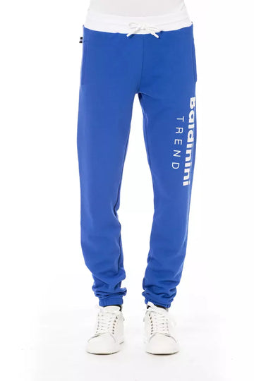 Blue Cotton Men Sport Pant