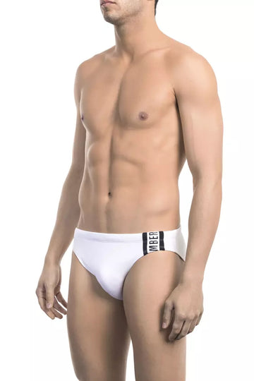 White Polyamide Men's Swimwear