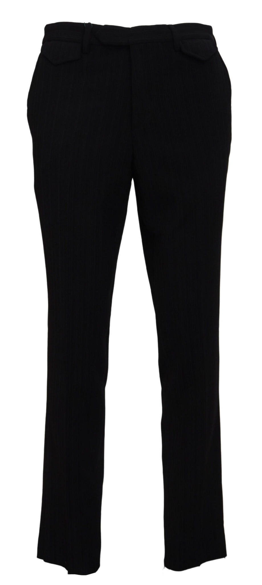 Black Cotton Straight Fit Men Formal Pants