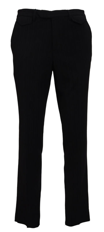 Black Cotton Straight Fit Men Formal Pants