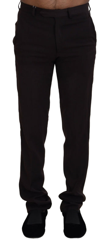 Brown Straight Fit Formal Men Pants