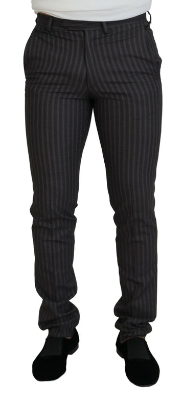 Brown Stripes Slim Fit Men Pants
