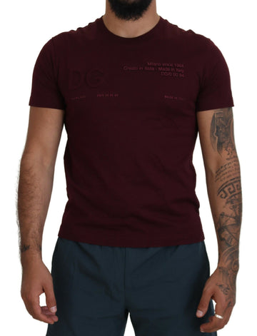Maroon Printed Short Sleeves Men T-shirt