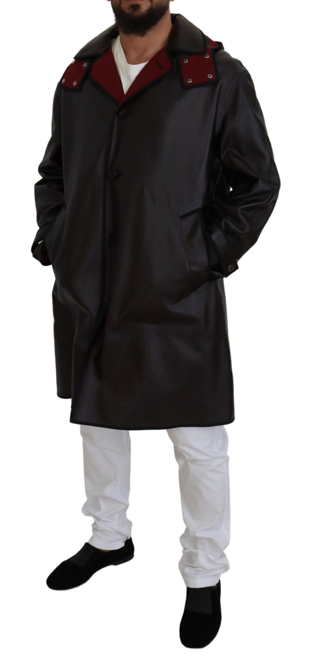 Black Trench Hooded Parka Cotton Jacket