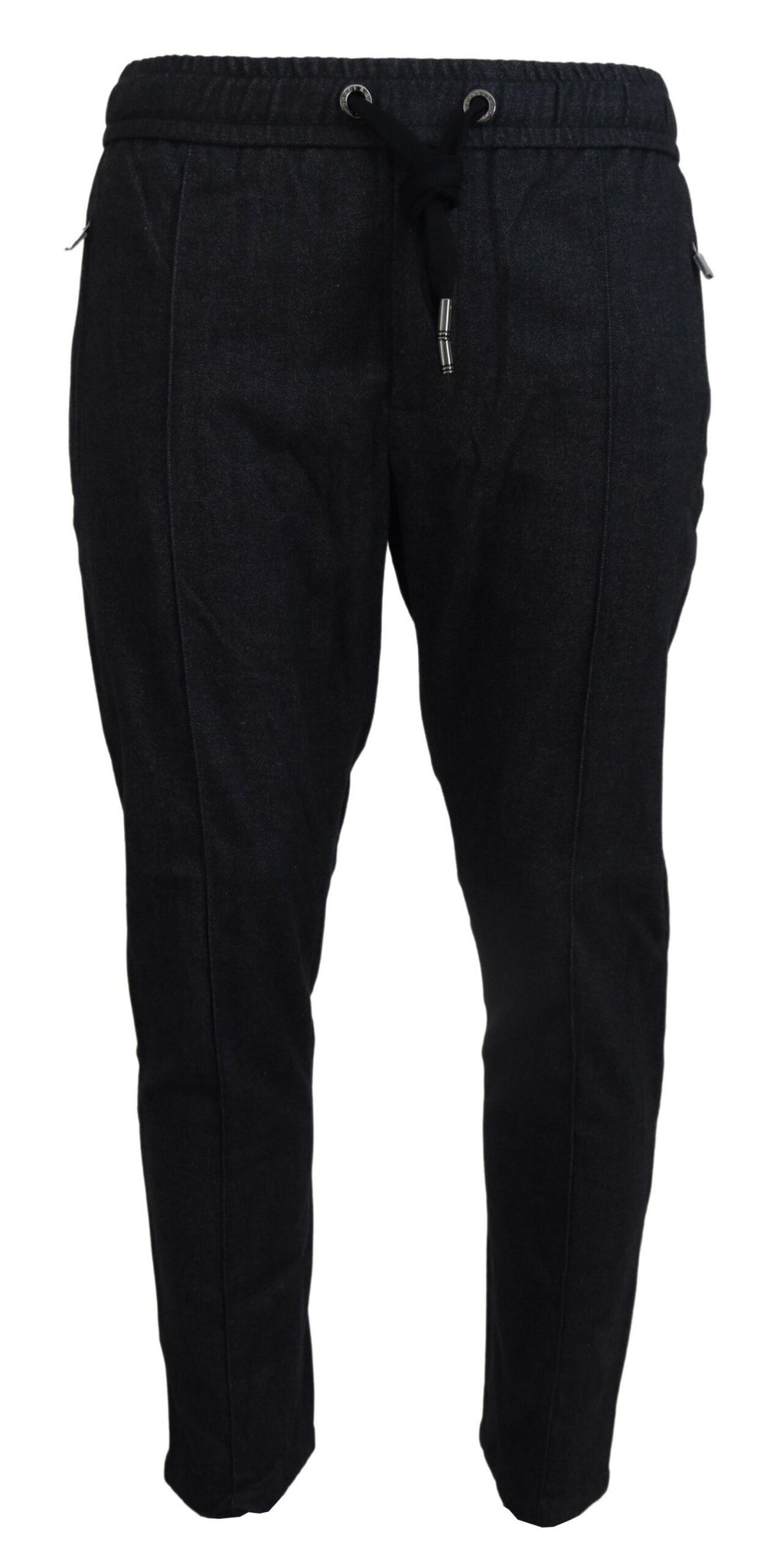 Grey Cotton Tapered Cotton Pants