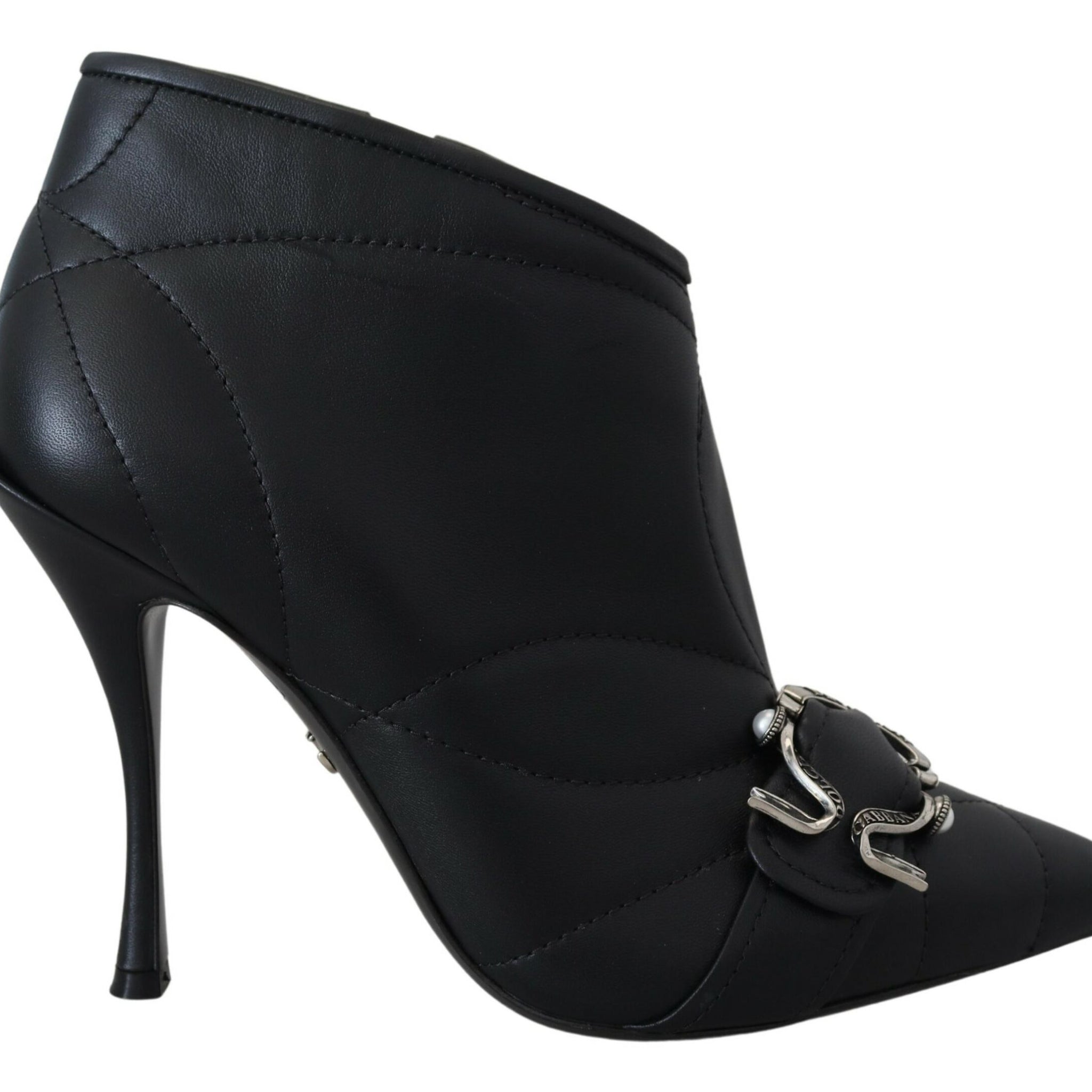Black Devotion Quilted Buckled Ankle Boots Shoes