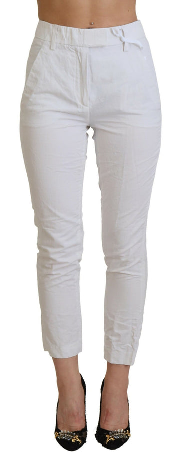 White High Waist Tapered Women Pants