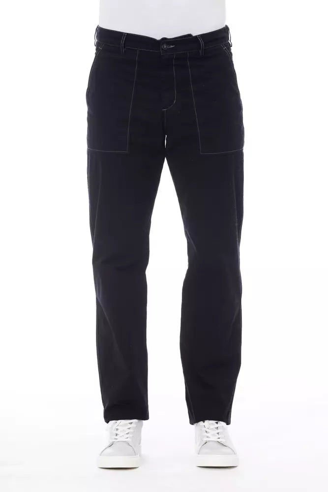 Blue Cotton Men's Pant