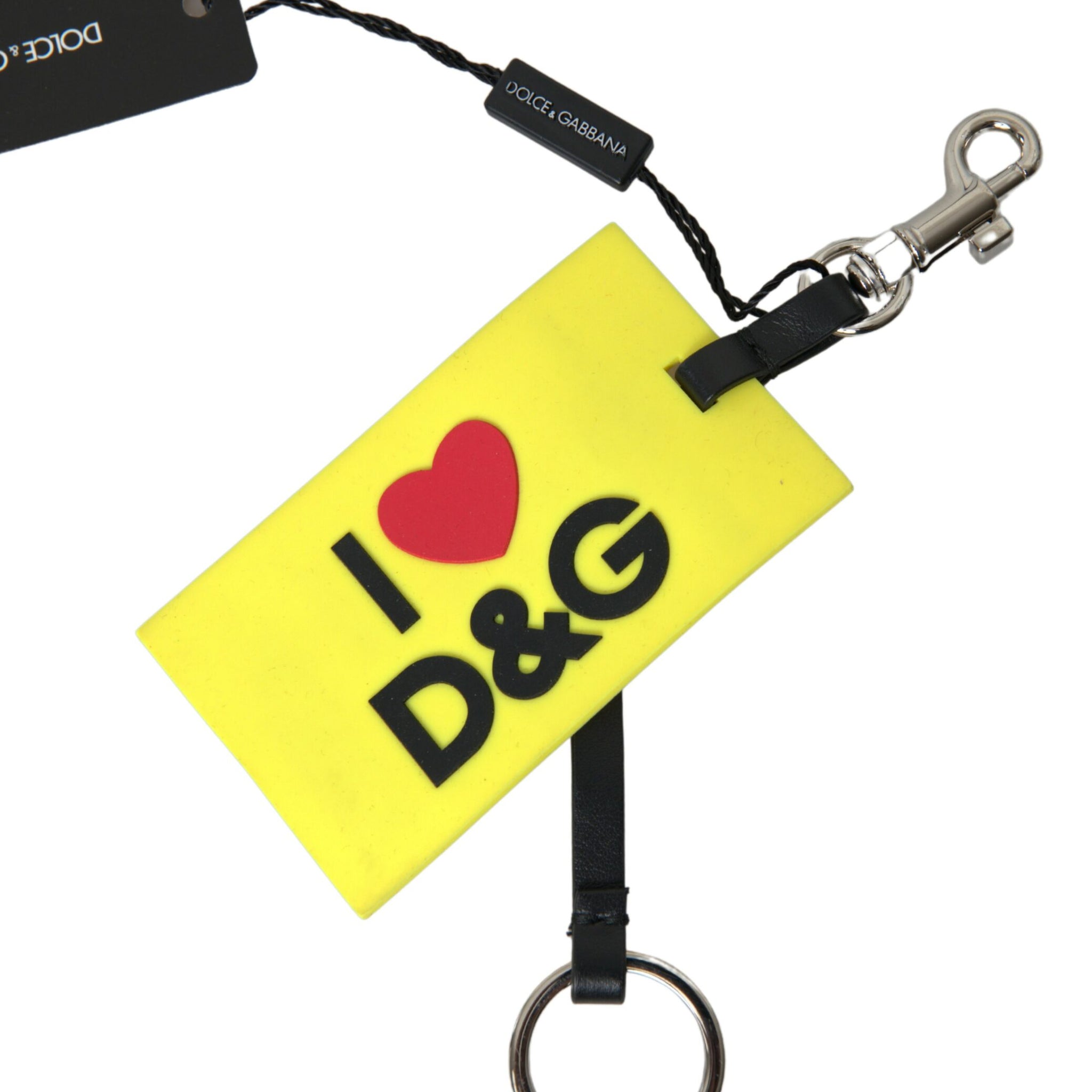 Yellow Silicone DG Logo Gold Brass Keyring Keychain