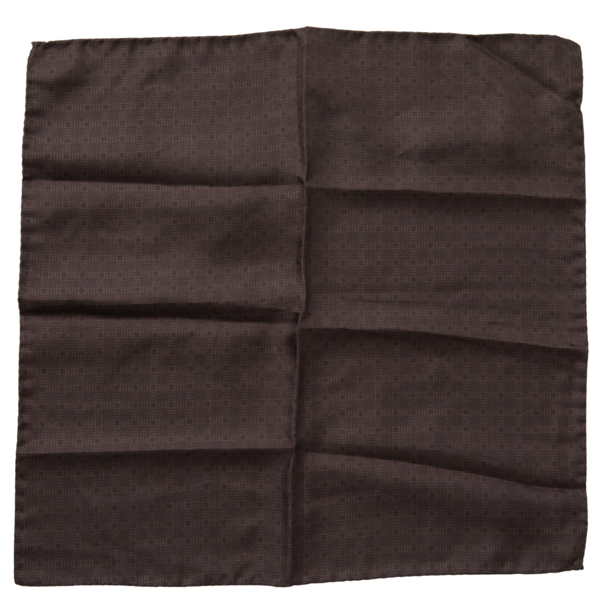 Brown Patterned Silk Square Handkerchief Scarf