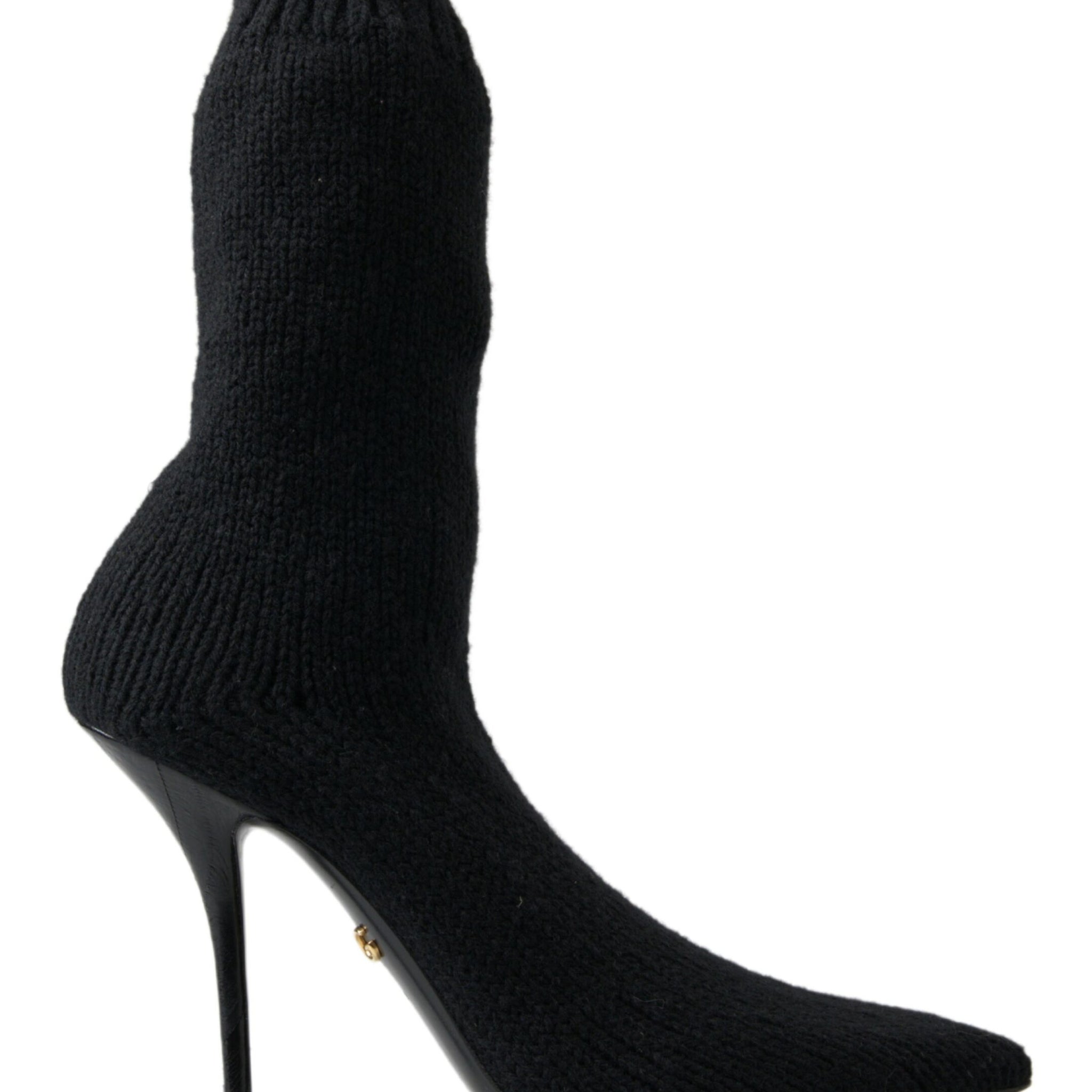 Black Stiletto Heel Mid Calf Women Boot Shoes