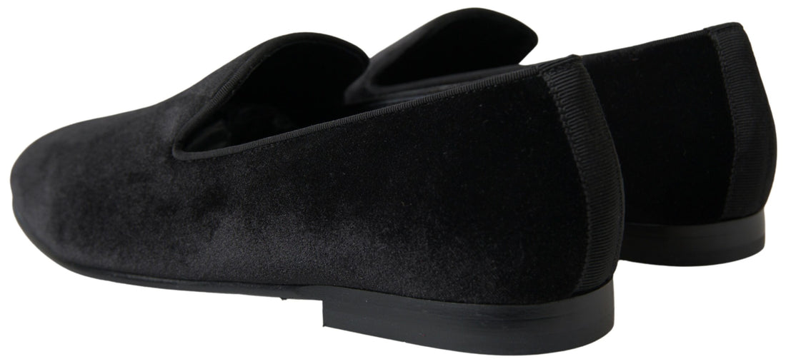 Black Velvet Loafers Formal Shoes
