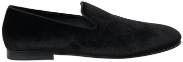 Black Velvet Loafers Formal Shoes
