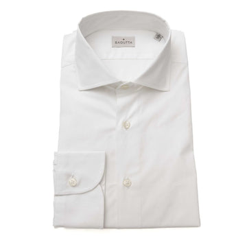 White Cotton Men's Shirt Slim Fit With French Collar