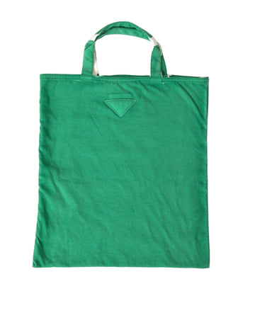 Green Jersey Fabric Logo Shoulder Shopping Tote Shopping Bag