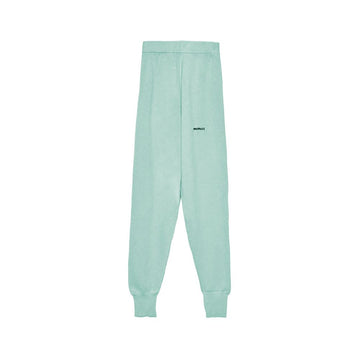 Green Wool Blend Women Pants
