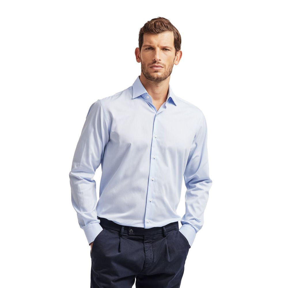 Blue Cotton Men Shirt