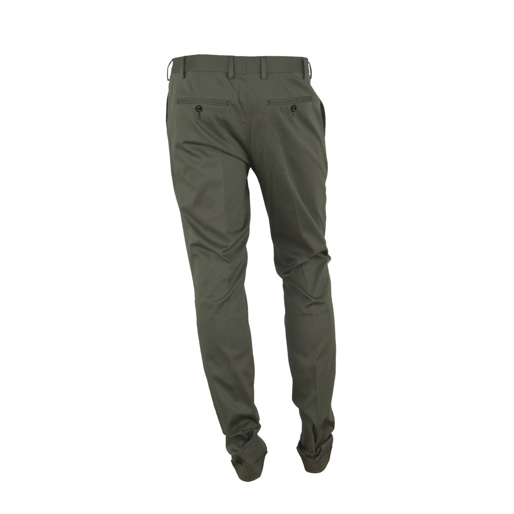 Green Cotton Men's Trouser