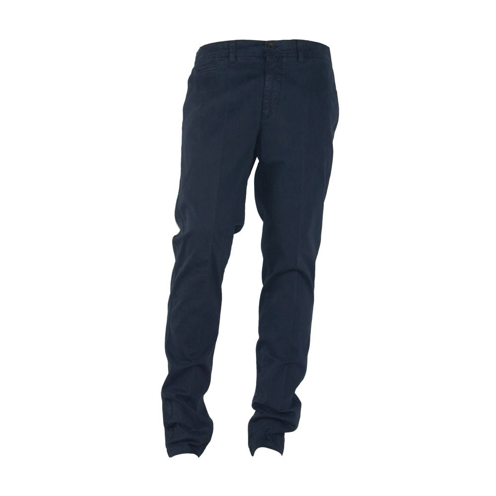Blue Cotton Men's Trouser