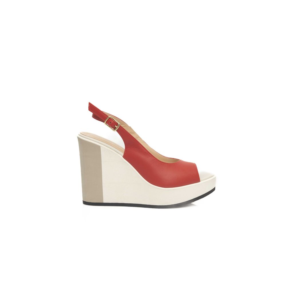 Red Calfskin Women Sandal