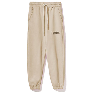Beige Cotton Women Sweatpant