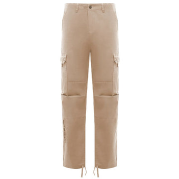 Beige Cotton Men Cargo Trouser